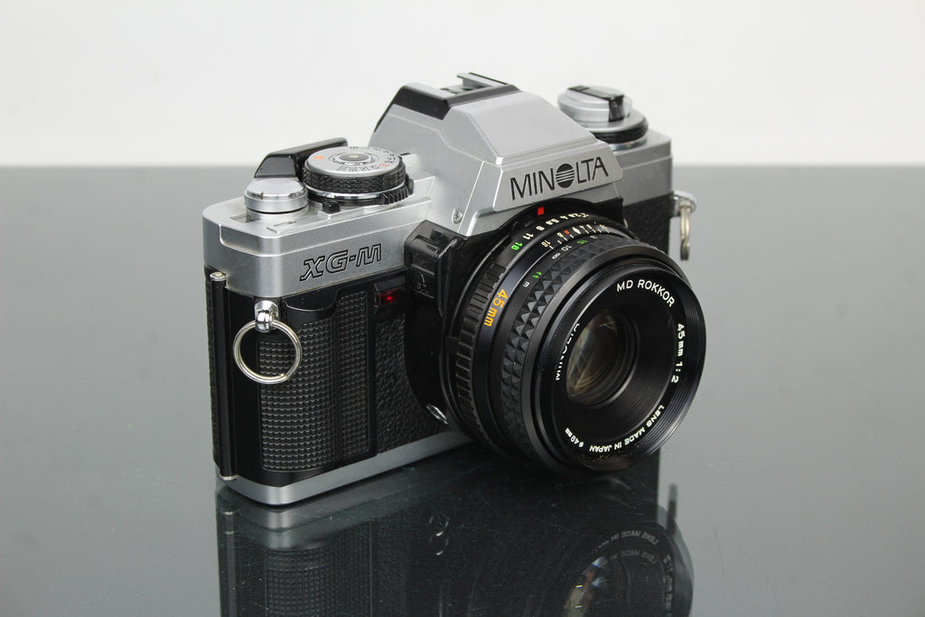 Minolta XG-M + objectif Minolta MD Rokkor 45mm 1:2