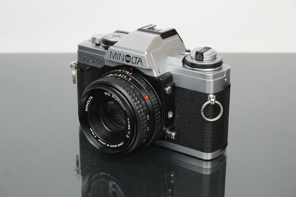 Minolta XG-M + objectif Minolta MD Rokkor 45mm 1:2
