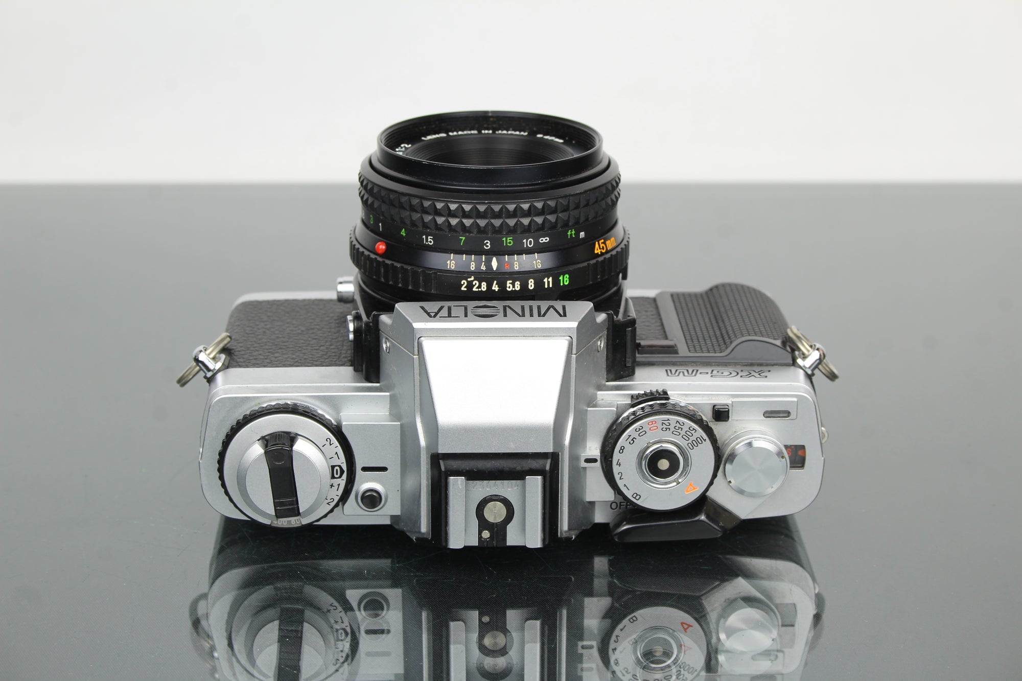 Minolta XG-M + objectif Minolta MD Rokkor 45mm 1:2