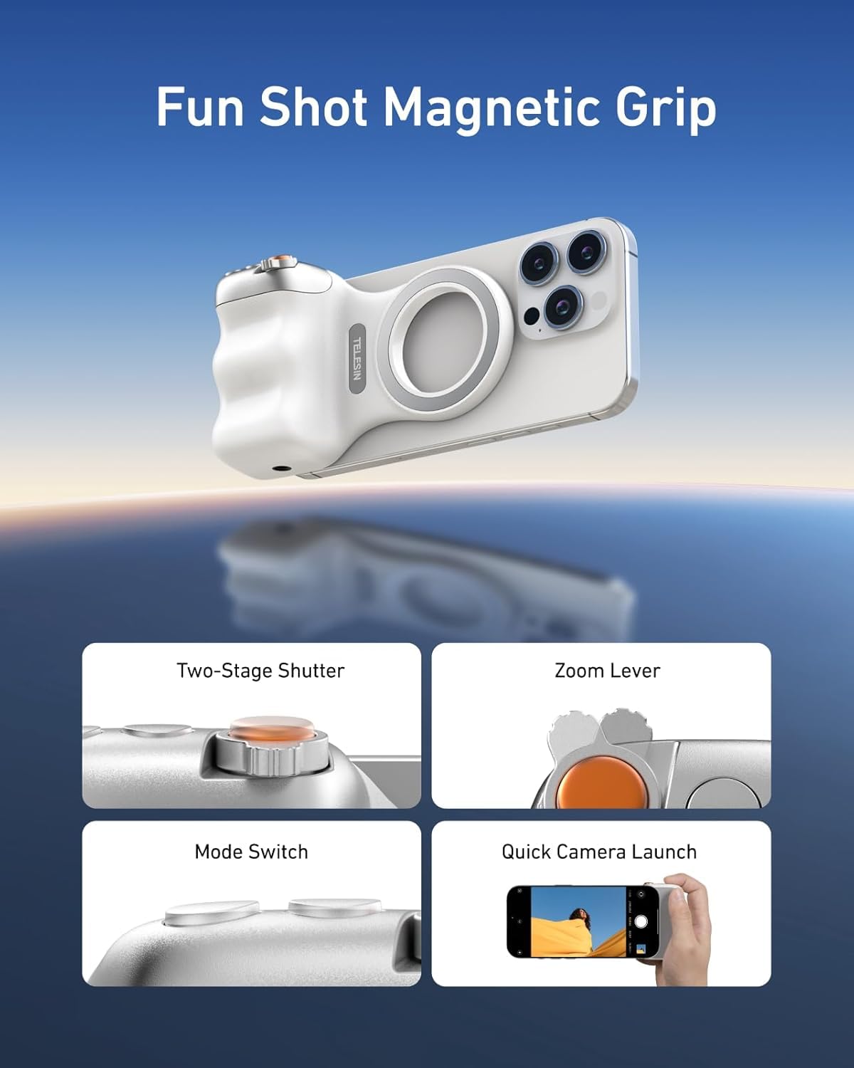 TELESIN Fun Shot MagSafe Phone grip + Fill light